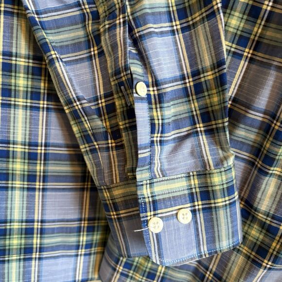 Barbour Highland Check 26 Long Blue Yellow Plaid Tailored Fit Long Sleeve Men XL - Picture 6 of 11
